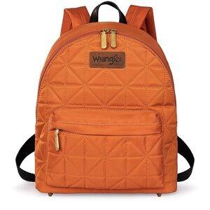 Wrangler Orange Quilted Backpack